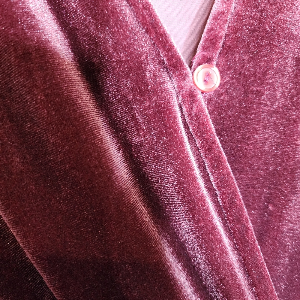 Fraiche by J Velvet Tie Waist Jumpsuit in Burgundy Size L - Picture 9 of 10